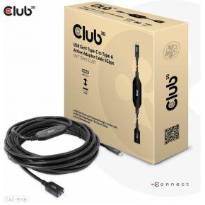 club3D USB-adapter USB 3.2 Gen1 (USB 3.0 / USB 3.1 Gen1) USB-C stekker, USB-A bus 10.00 m Zwart CAC-1538 club3D USB-adapter USB 3.2 Gen1 (USB 3.0 / USB 3.1 Gen1) USB-C stekker, USB-A bus 10.00 m Zwart CAC-1538