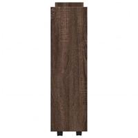 Opbergtrolley smal 3-laags bewerkt hout bruin eikenkleurig - thumbnail