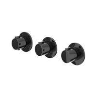 Afbouwdeel IVY Pact Inbouwthermostaat 2 Stopkranen Symmetry Met Ronde Rozetten Zwart Chroom PVD - thumbnail