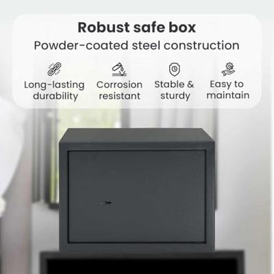 VidaXL Kluisdoos met slot donkergrijs 35 x 25 x 25 cm staal VidaXL Kluisdoos met slot donkergrijs 35 x 25 x 25 cm staal
