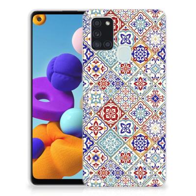 Samsung Galaxy A21s | TPU | Siliconen hoesje | Tiles Color