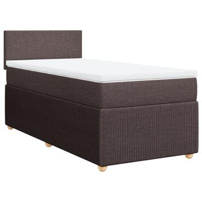 Boxspring met matras stof donkerbruin 90x200 cm - thumbnail