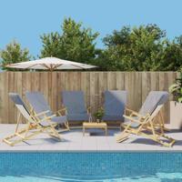 VidaXL Strandhanddoeken 6 st 400 g/m² 60x135 cm stof grijs - thumbnail