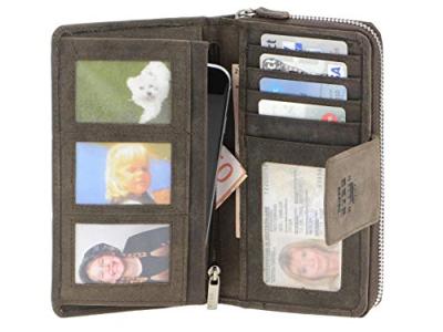 Bear Design Dark Nature Dames Portemonnee Large brown Dames portemonnee