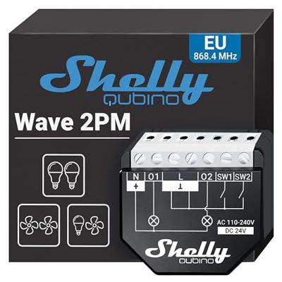 Shelly Qubino Wave 2PM - dubbele inbouwschakelaar