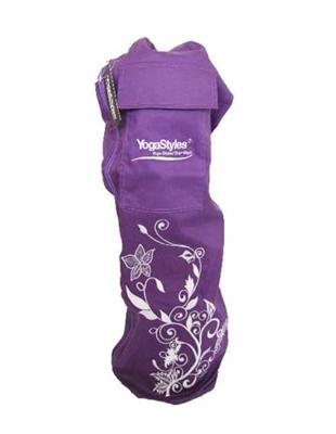 Paarse Yogatas Wit Geborduurd Bloemmotief Ruimte voor Handdoek Paarse Yogatas Wit Geborduurd Bloemmotief Ruimte voor Handdoek