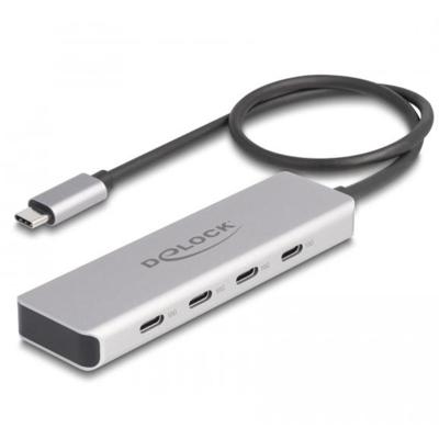 Delock 64231 64231 USB-hub 4 poorten USB-C USB 3.2 Gen2 10 GBit/s Met USB-C stekker Grijs Delock 64231 64231 USB-hub 4 poorten USB-C USB 3.2 Gen2 10 GBit/s Met USB-C stekker Grijs