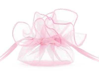 Organza zakjes roze 26cm (10st)