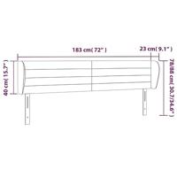 Hoofdbord met randen 183x23x78/88 cm stof donkergrijs - thumbnail