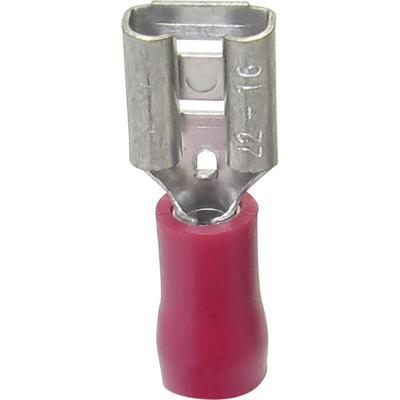 TRU COMPONENTS 1582969 Platte stekker (female) Insteekbreedte: 2.80 mm Insteekdikte: 0.50 mm 180 ° Deels geïsoleerd Rood 1 stuk(s)