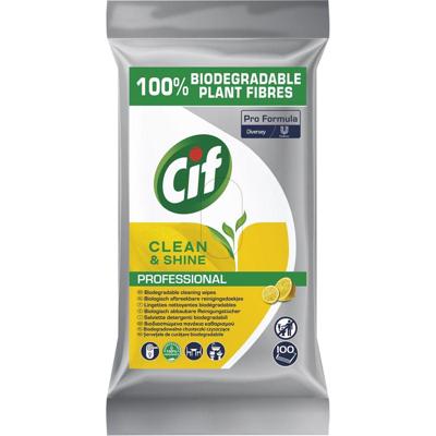 Cif vochtige schoonmaakdoekjes Clean & Shine, pak van 100 stuks