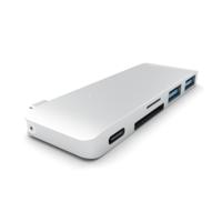 SATECHI Aluminium Type-C USB 3.0 3-in-1 Combo Hub Met USB-C Pass-Through - Voor M2/ M1 Macbook Pro/Air, M2/ M1 iPad Pro/Air, M2 Mac Mini, iMac M1 (Zilver) - thumbnail