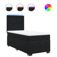 Boxspring met matras fluweel zwart 140x190 cm - thumbnail