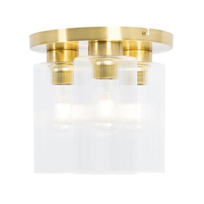 QAZQA Art Deco plafondlamp goud met glas 3-lichts - Laura