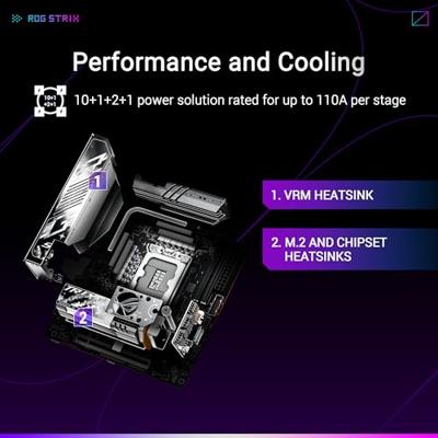 Moederbord - ASUS - ROG STRIX Z890-I GAMING WIFI - Intel Z890 LGA 1851 (Socket V1) mini ITX