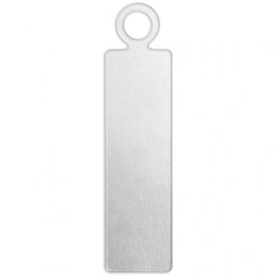 ImpressArt Metalen label, langwerpig, afm 20x5 mm, gatgrootte 1,9 mm, dikte 1,3 mm, aluminium, 20 stuk/ 1 doos