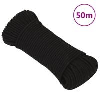 Werktouw 4 mm 50 m polyester zwart - thumbnail