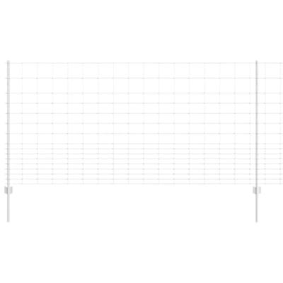 VidaXL Hek met paal zilver 1,2 x 25 m staal