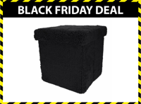 XEMM Poef met opbergruimte - 38 x 38 x 38 cm - Zwart - thumbnail