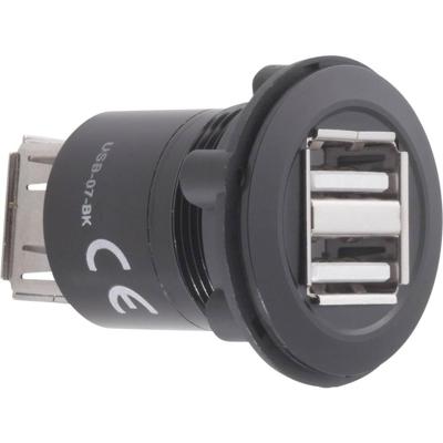 TRU COMPONENTS USB-07-BK Dubbele USB-inbouwbus 2.0 Bus, inbouw, Adapter 2x USB-bus type A naar 2x USB-bus type A Inhoud: 1 stuk(s)