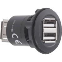 TRU COMPONENTS USB-07-BK Dubbele USB-inbouwbus 2.0 Bus, inbouw, Adapter 2x USB-bus type A naar 2x USB-bus type A Inhoud: 1 stuk(s) - thumbnail