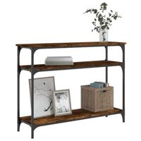 Wandtafel 100x29x75 cm bewerkt hout gerookt eikenkleurig - thumbnail