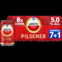 Amstel Pilsener Blik Voordeelpack 7+1 x 330ML bij Jumbo - thumbnail