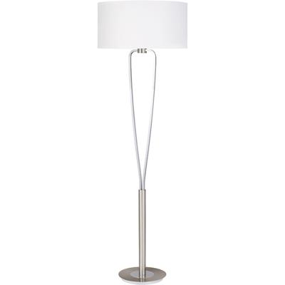 LED Vloerlamp Aluminium - E27 Fitting - Rond Mat Nikkel Design