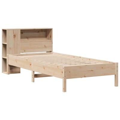 Bed met boekenkast zonder matras massief grenenhout 100x200 cm