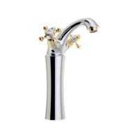 Wastafelmengkraan Sapho Antea 2-knop Gebogen Hoog 24.5 cm Chroom / Goud Sapho - thumbnail