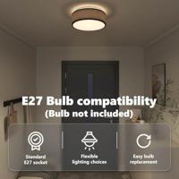 VidaXL Plafonnière met schijnwerpers zwart 38 x 38 x 13,5 cm stof - thumbnail