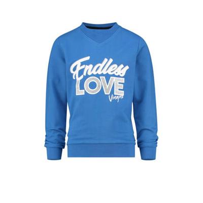 Vingino sweater Nieneke met tekst blauw Vingino sweater Nieneke met tekst blauw