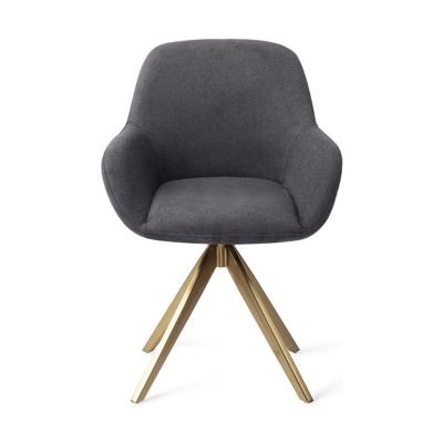 Jesper Home Eetkamerstoel 'Kushi' Turn Gold, kleur Black-Out