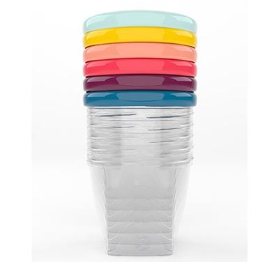 Set van 6 hermetisch afsluitbare bakjes 250 ml BABYMOOV Babydol set van 6