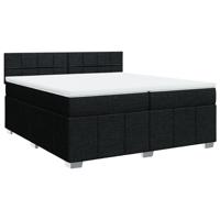 Boxspring met matras stof zwart 200x200 cm - thumbnail