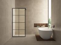 Wiesbaden Maaz inloopdouche met raster en handdoekhouder 900 x 2000 x 10 mm helder glas/mat zwart 20.3960 - thumbnail