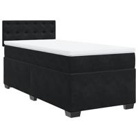 Boxspring met matras fluweel zwart 90x200 cm - thumbnail