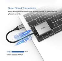Akasa AK-CR-10BK geheugenkaartlezer USB 3.2 Gen 2 (3.1 Gen 2) Type-C Zwart, Zilver - thumbnail