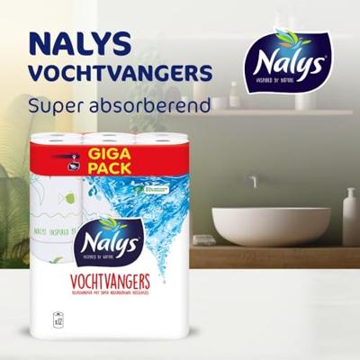 Nalys - Keukenpapier Vochtvangers - 12 rollen Nalys - Keukenpapier Vochtvangers - 12 rollen