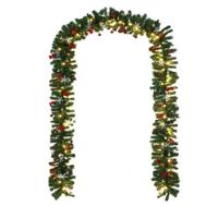 Kerstguirlande , slinger, kerstslinger 5mtr 80xLED -in/outdoor inclusief versiering met afstandsbediening - thumbnail