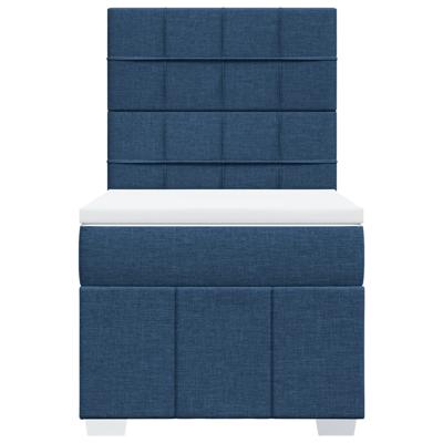 Boxspring met matras stof blauw 90x190 cm