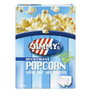 Jimmy&apos;s Popcorn Microwave, zout, doos van 3 x 90 g