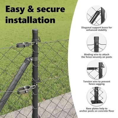 VidaXL Afrasteringspaal grijs 10 x 0,4 m (60 x 60 mm gaas)