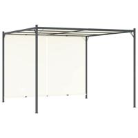 Pergola met verstelbaar dak 3x3 m staal crèmewit - thumbnail