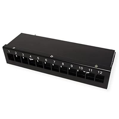 VALUE Keystone module houder, 12 Poorts, zwart