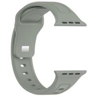By Qubix - Square siliconen band - Grijsgroen licht - Compatible met Apple Watch 38mm / 40mm / 41mm / 42mm - Compatible Apple watch bandjes - thumbnail