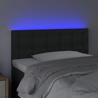 Hoofdbord LED 144x5x78/88 cm kunstleer zwart - thumbnail