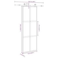 VidaXL Schuifdeur met beslag 76x205 cm gehard glas en aluminium - thumbnail
