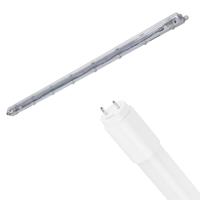 LED Waterdichte TL Armatuur met T8 Buis - Velvalux Strela - 150cm - Enkel - Koppelbaar - Waterdicht IP65 - 24W - Natuurlijk Wit 4000K - thumbnail