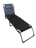 Ligbed Bahia Aluminium Zwart met kussen van Vita - thumbnail